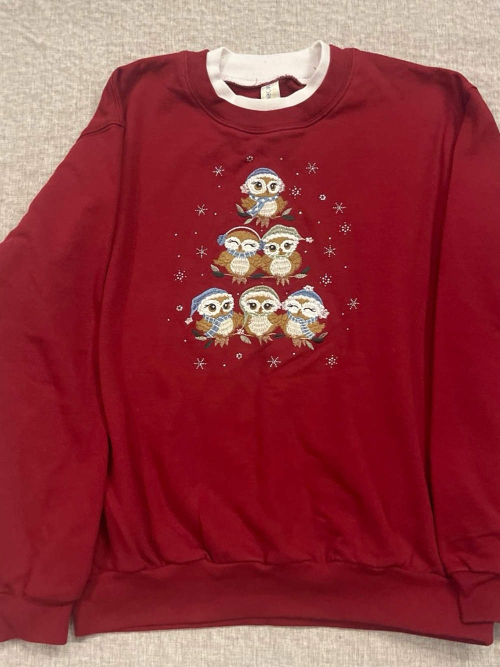 Morning Sun Holiday Christmas Sweatshirt Owls Size Medium